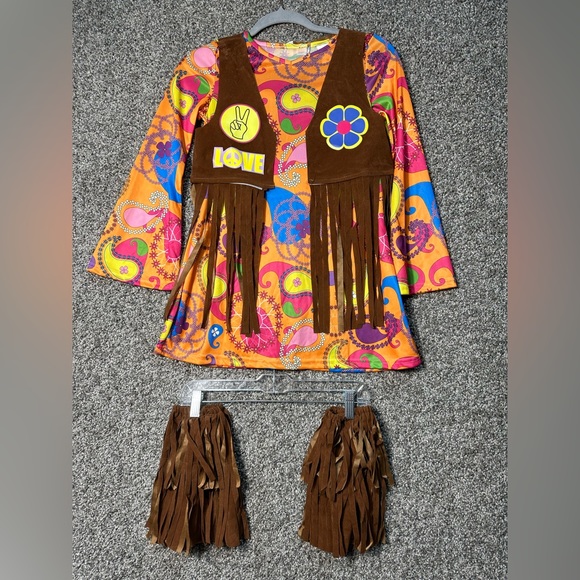 NWOT Kids Hippie Costume Set Size Large - Picture 2 of 3